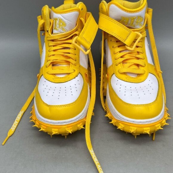 Authentic Nike X Off-white Men\'s Air Force 1 Mid Sp Varsity Maize Sneakers Sz 9 main image 4